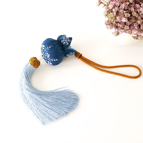 刺子绣石榴香囊荷包雪花图案含模板自制锦囊流苏手工diy创意礼品