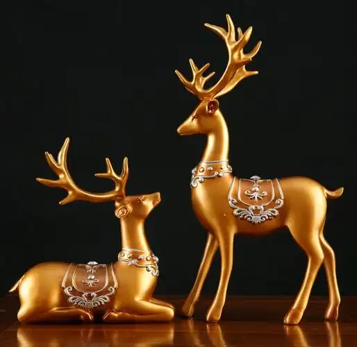 招财财鹿创意欧式抖音家居电视柜客厅装饰品摆件摆件