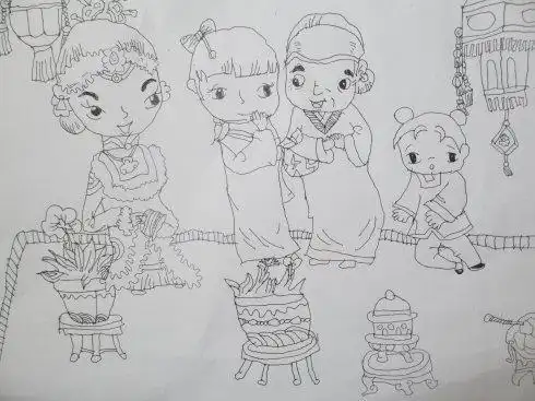 刘姥姥简笔画q版