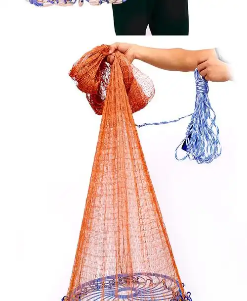 大飞盘式撒网美式渔网抛网手撒手抛网鱼网捕鱼自动易抛旋网甩神具