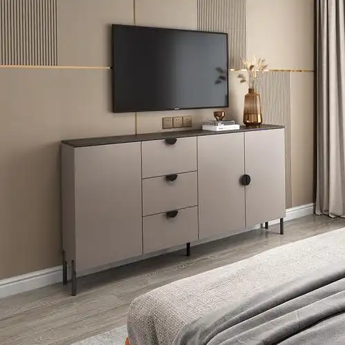 轻奢卧室电视柜超薄高款小户型高柜现代简约房间床尾柜电视柜