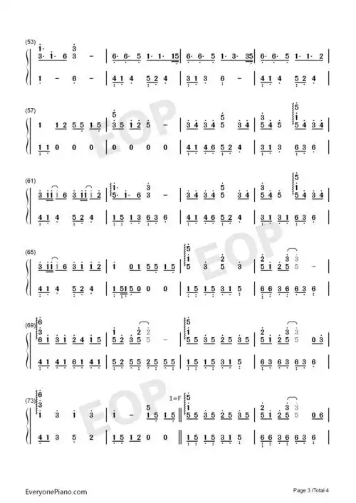 恋爱循环-昼夜版-恋爱サーキュレーション双手简谱预览3-钢琴谱文件