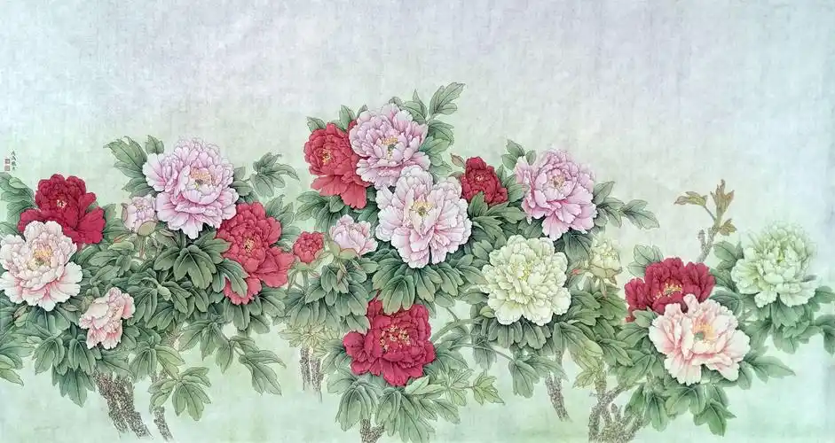 尹建霞工笔牡丹画作品