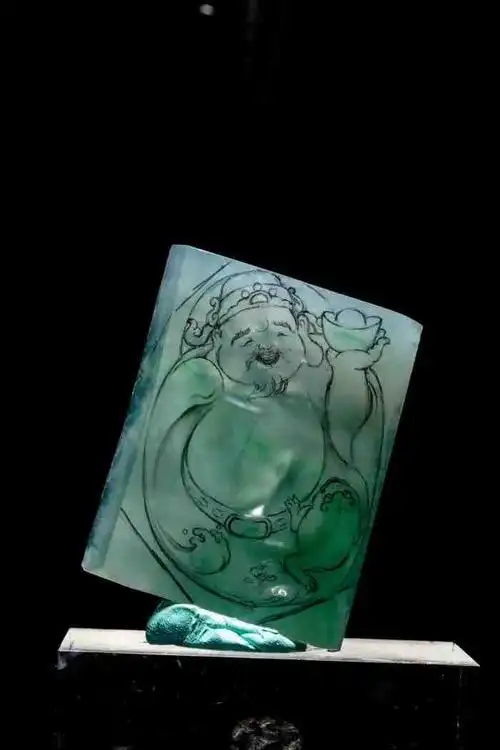 玉赏 ▏加龙翡翠玉雕创作——《财神爷》