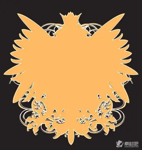 黄色鹰王纹章矢量素材