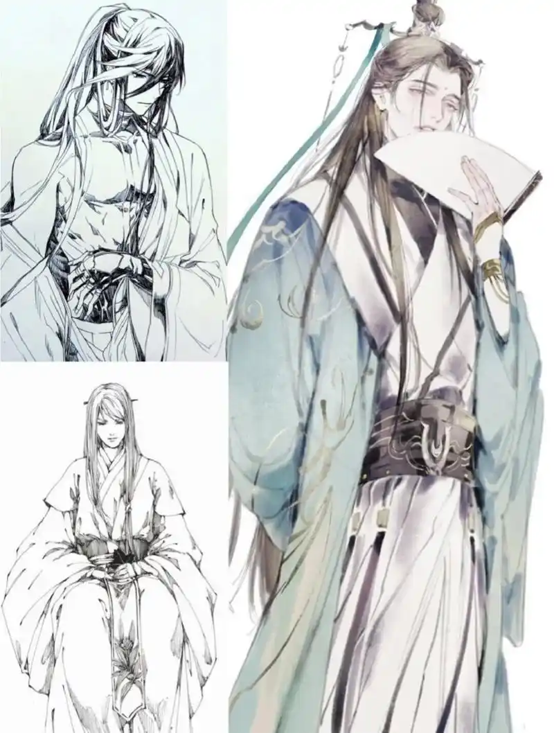 古风美男 线稿合集