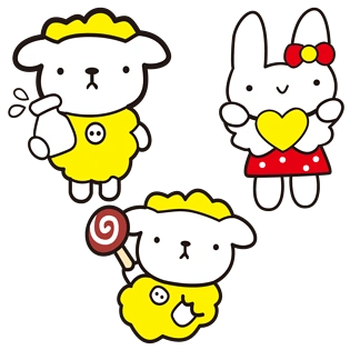卡通可爱羊与兔子