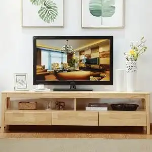 全实木电视柜组合地柜音响背景机柜客厅简易电视墙柜 北欧视听柜