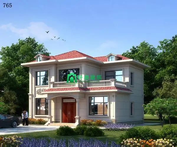 5*8.5二层欧式别墅农村自建房设计 - 轩鼎房屋图纸