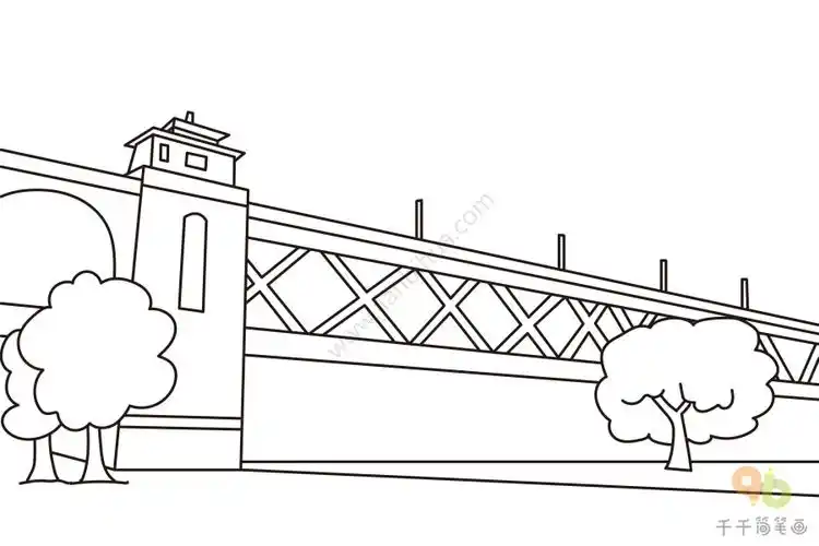 武汉长江大桥简笔画图片
