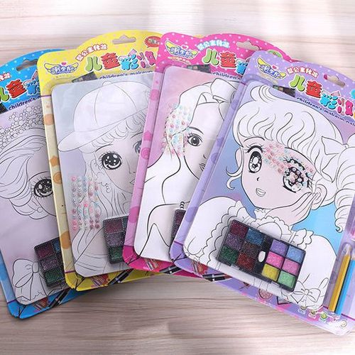 公主沙画女孩女宝化妆流沙小孩闪亮儿童涂鸦彩妆画