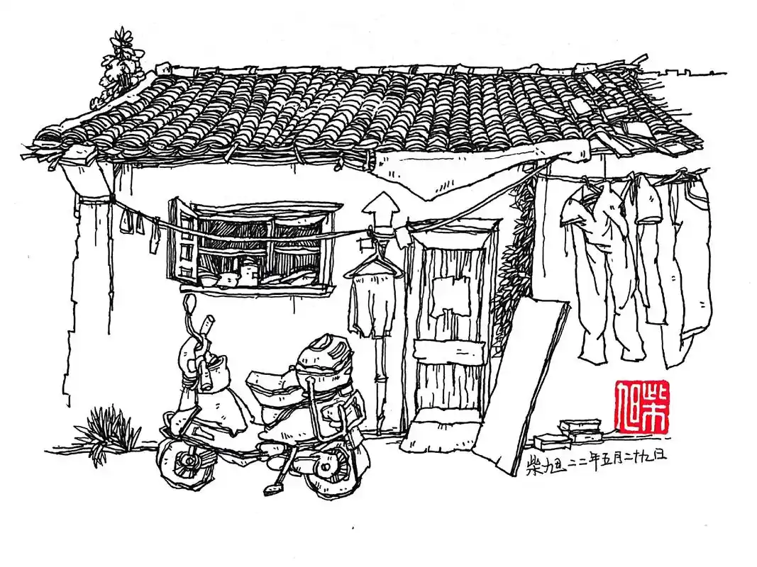 钢笔画 #风景速写 #画笔记录生活 身边处处是美景,拿起画 - 抖音