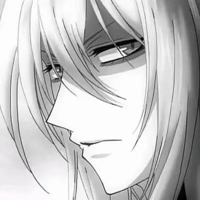 男生头像冷酷帅气侧脸动漫黑白图片