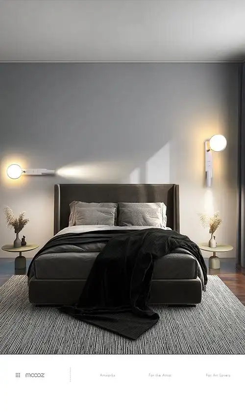 新款床头卧室壁灯极简长条现代简约北欧创意阅读房间射灯墙灯 c款黑色