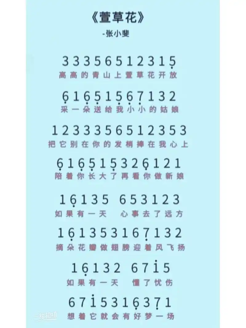 《萱草花》卡林巴21键拇指琴简谱流行曲 今日小满, 人生不求太满