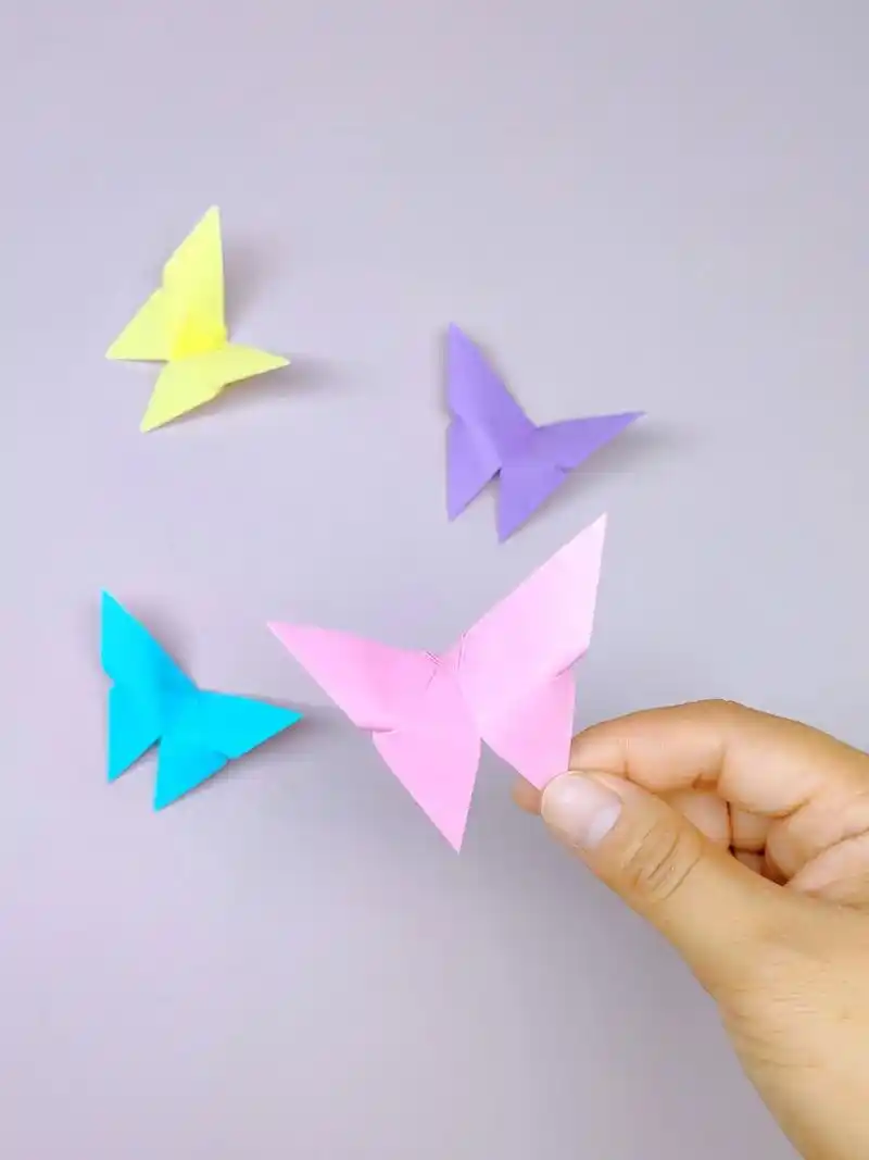 好看的蝴蝶折纸,简单的立体蝴蝶简单几步就能完成!#一学就会系 - 抖音