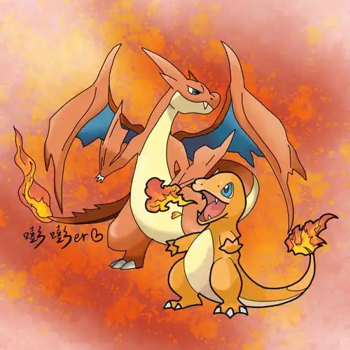 手绘吖宝可梦系列画超级帅的喷火龙
