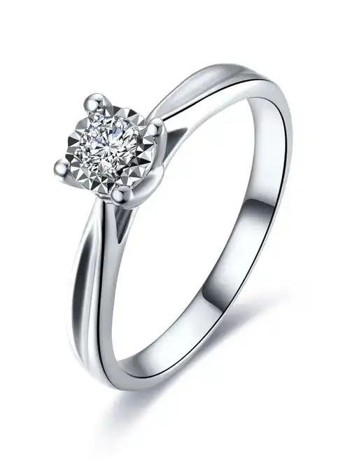 18k金车花片工艺钻石女戒