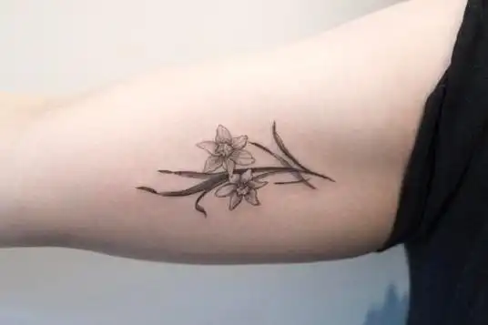 漂亮唯美的水仙花手臂纹身图案大全2