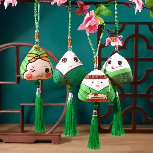 乾仓 端午节香囊diy材料包创意粽子香包中国风随身艾叶香袋车载挂件