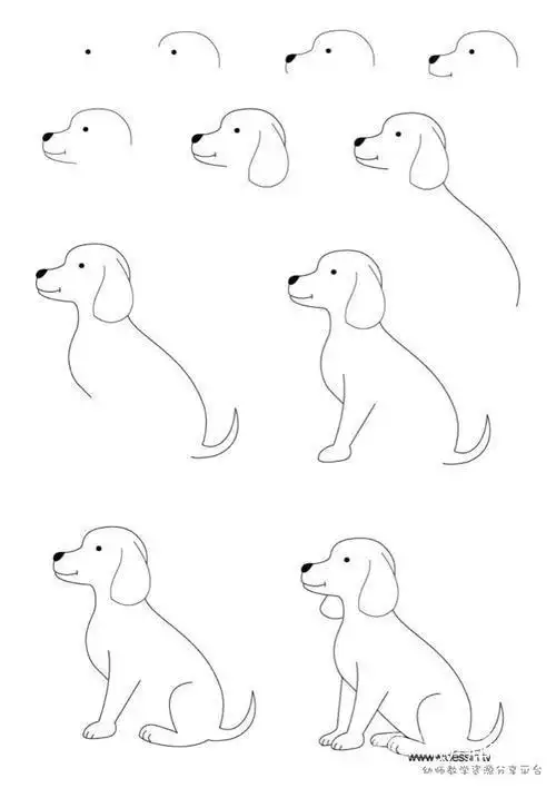 小狗简笔画侧面