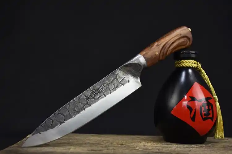 龙泉锻打菜刀三件套装中式家用厨刀厨房切肉切片刀锋利厨师刀具屠宰剃