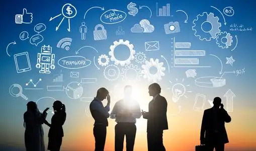 专业的商务工作者剪影照片