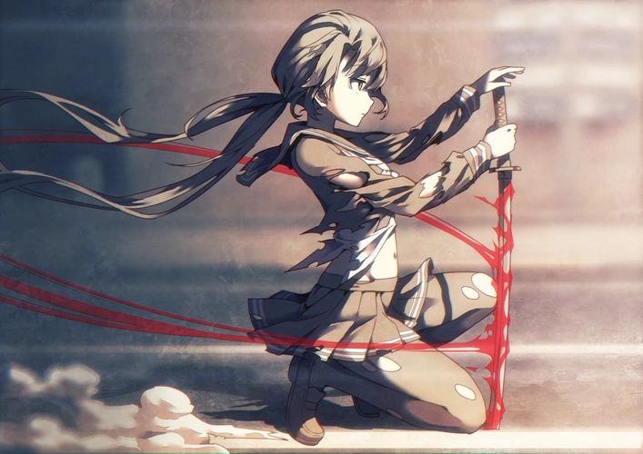 少女拿武器的动漫人物图片拿剑的动漫人物动漫人物拿剑姿势图拿刀的