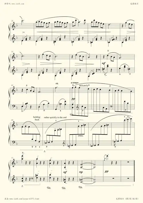 钢琴谱 - 巴黎假日