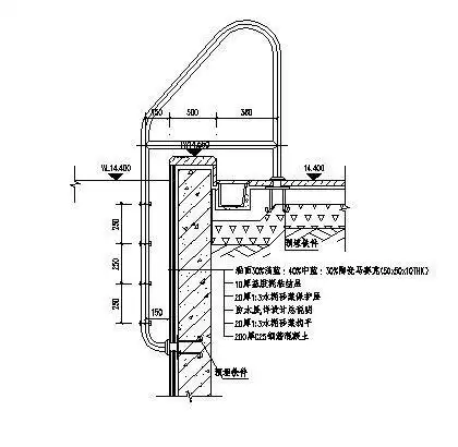 户外游泳池施工图-图一本工程为某小区户外游泳池施工图,包含平面图