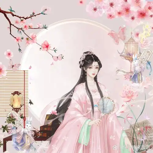 古风头像|女生头像 人面桃花粉色系53