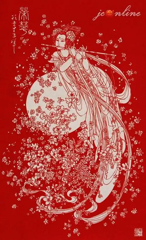 古代美女剪纸艺术