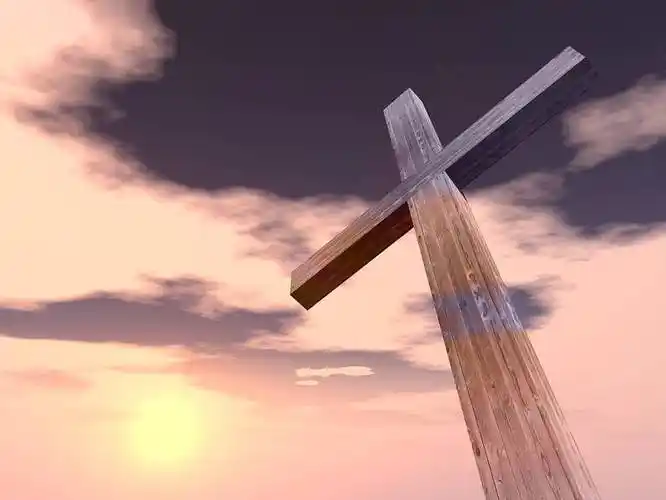 天主教,十字架,日落,天空,背景_高清图片_全景视觉