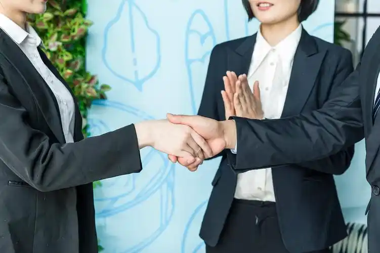 商务人士谈判客户握手图片