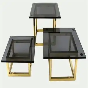 钛金架子拉丝定制不锈钢玫瑰金框架镜面凳子架小茶几桌架置物架