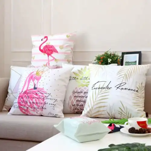 北欧浪漫粉色少女靠垫抱枕人气毛绒pp套靠床头绒布家居装饰含枕芯