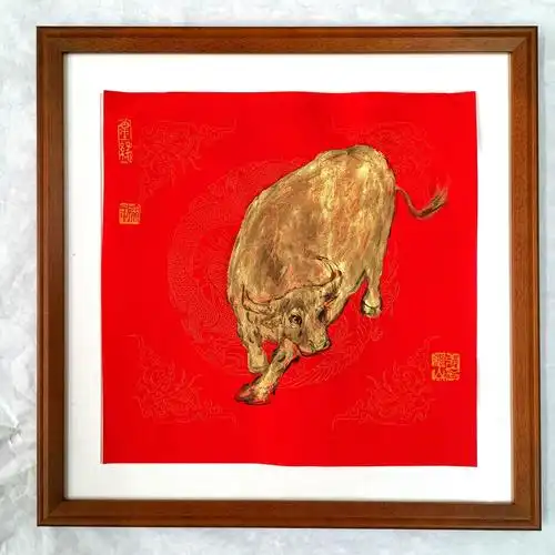 画牛名家张继山绘牛作品助兴清大教育新年活动