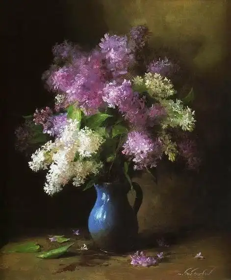 俄罗斯画家sergeyatutunov油画花卉绘画作品