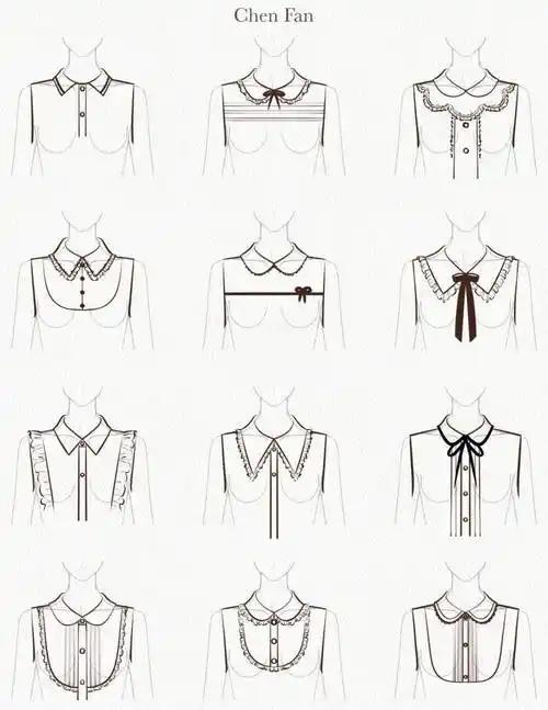 超多款女装领子设计款式图!_制版_连衣裙_纸样