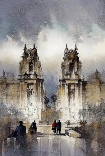 美国画家建筑水彩作品欣赏