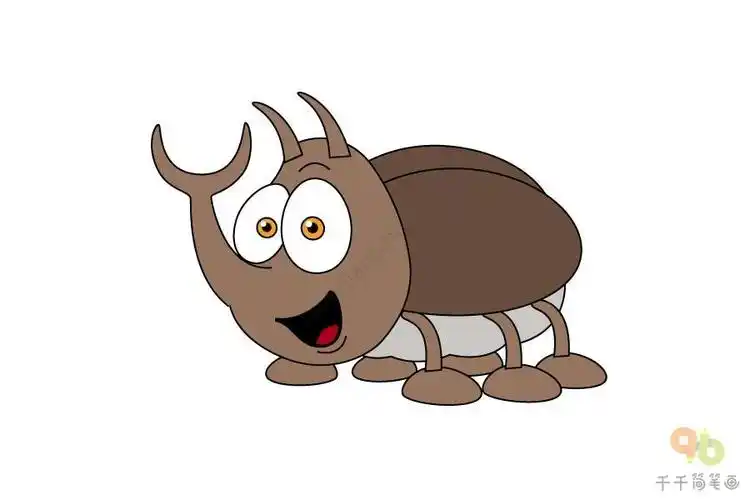 张嘴的天牛简笔画