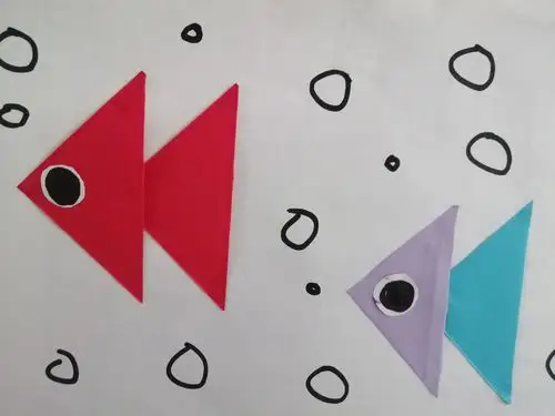 中班图形(三角形)认识之美术作——好看的鱼儿