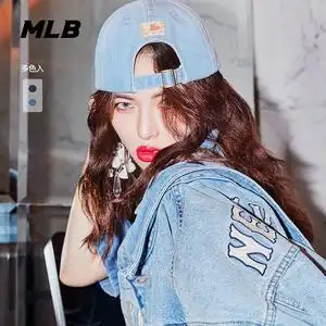 mlb明星泫雅同款棒球帽牛仔男女ny纽约洋基队弯檐帽la遮阳帽韩国