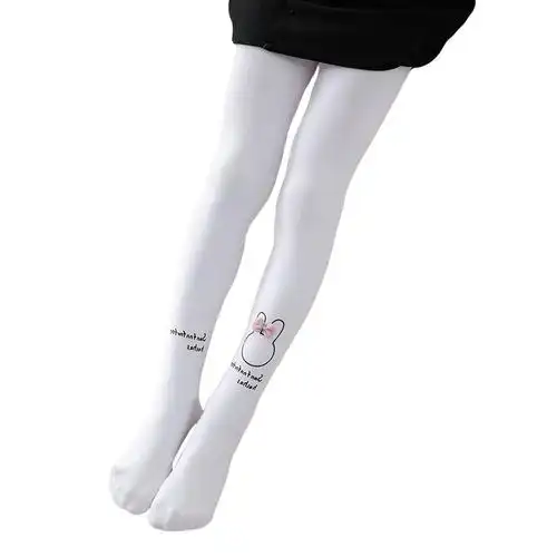 春秋精梳女童白色连体儿童长筒连脚袜裤小女孩儿童袜子(0-16岁)