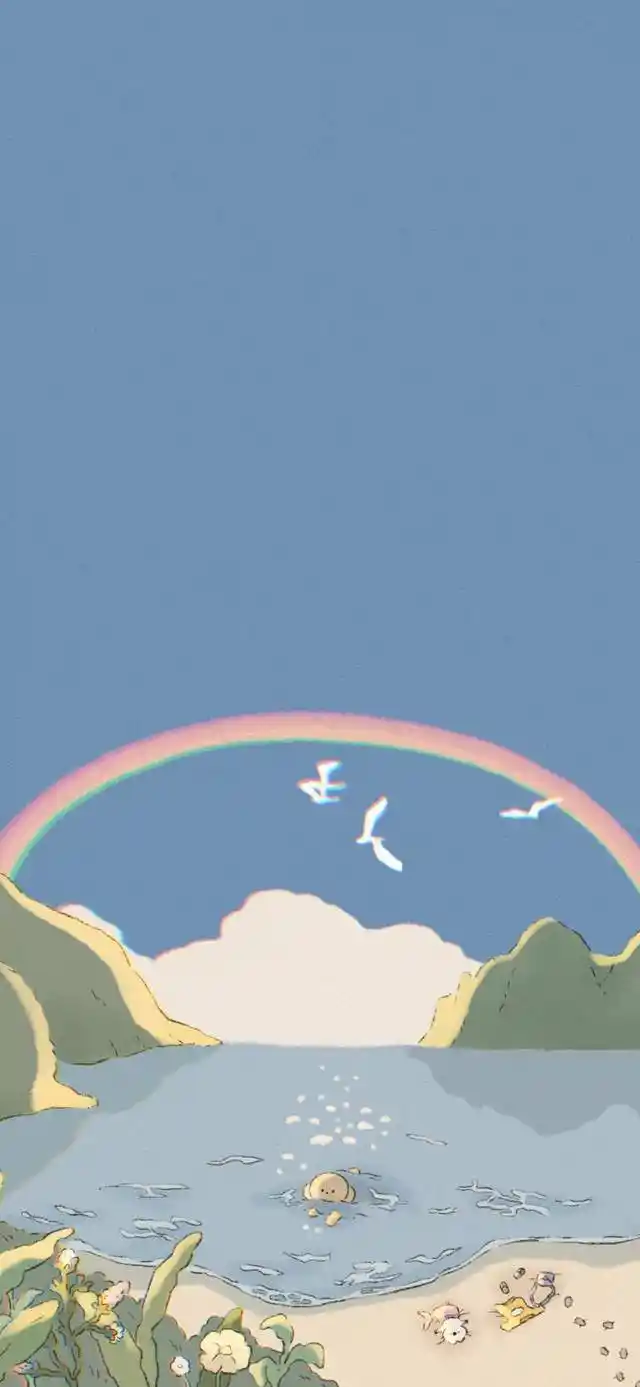 清新治愈的插画壁纸,太适合这个春天啦