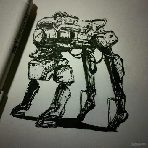 纸上的机甲梦:我的科幻概念设计手稿原画
