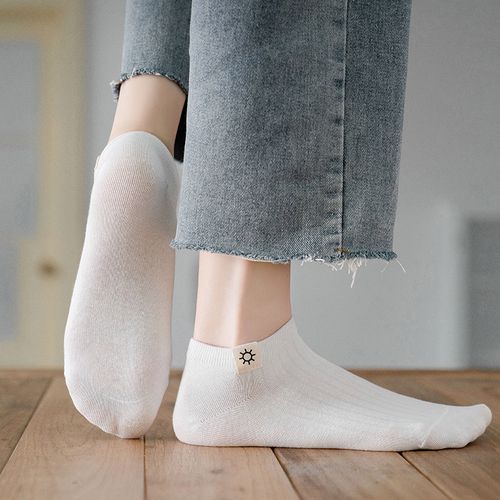 白色袜子女夏季薄款短袜纯棉可爱日系夏天浅口船短袜