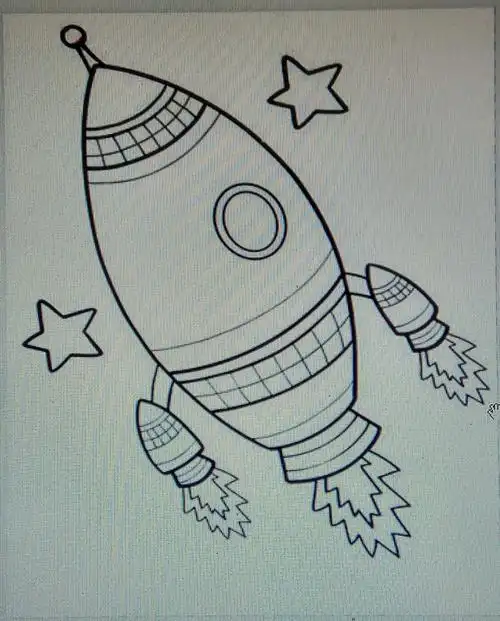 这节课学习火箭的画法,共两课时,第一课时.