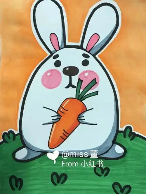07儿童画简笔画马克笔兔子