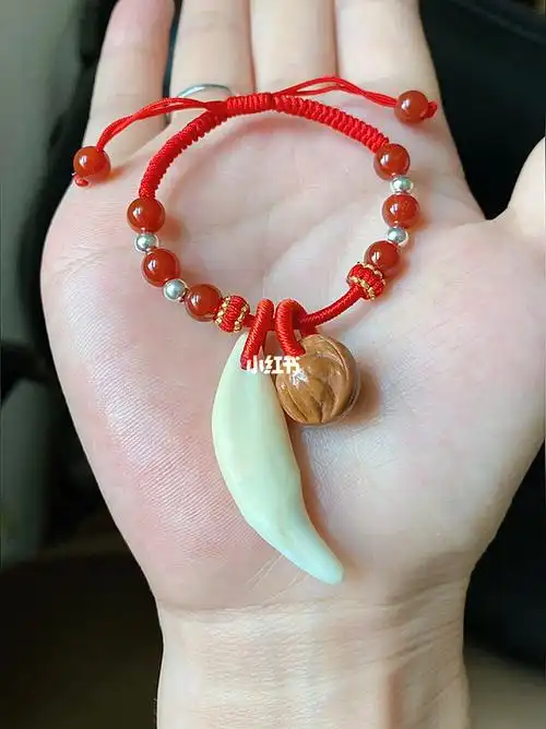 宝宝桃核黑狗牙玛瑙银珠手绳